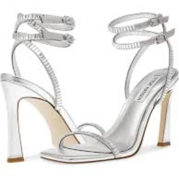 Steve Madden Silver Thierry Platform‎ Sandals SZ 7.5 NWOB - Picture 1 of 8
